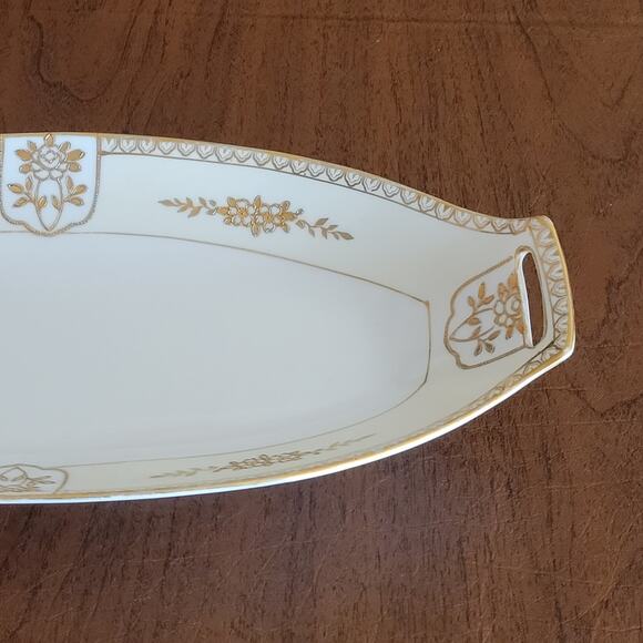 Vintage Noritake Gold Moriage Celery Dish Serving tray - Picture 5 of 16